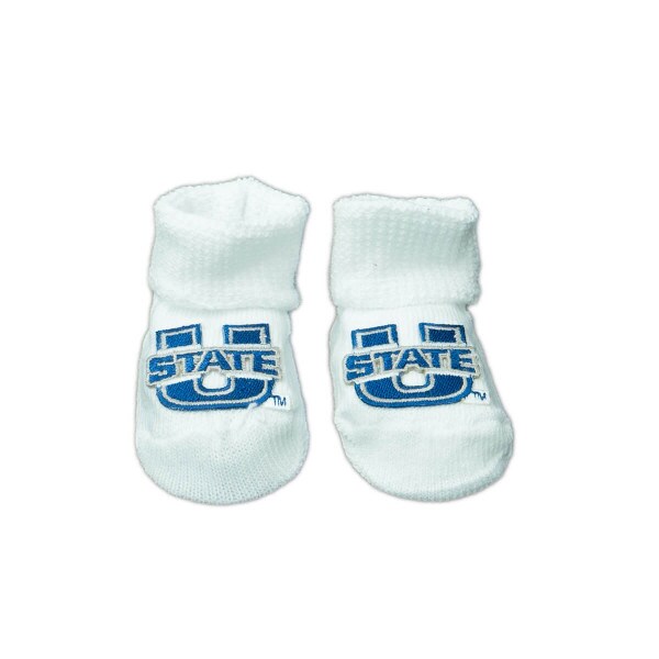 white U-state infant booties